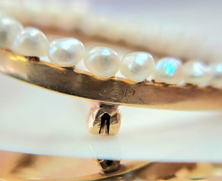 Antique Victorian  14K Gold Lucky Horseshoe Pearl Brooch