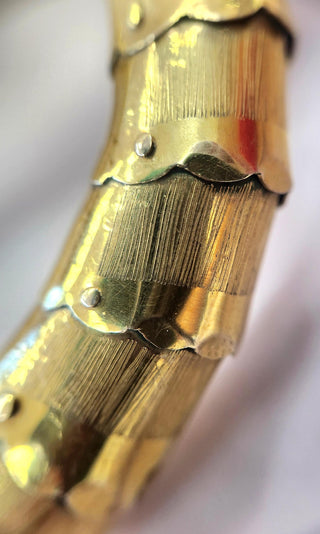 Antique 14K Gold Serpent Cuff Bangle with Turquoise and Pearl