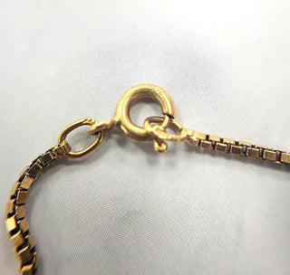 Vintage Emerald Cabochon & Diamond Dangle Necklace 18K Gold Box Chain