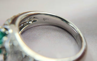 Vintage Platinum Heart-Shaped Colombian Emerald and Pave Diamond Ring — Timeless