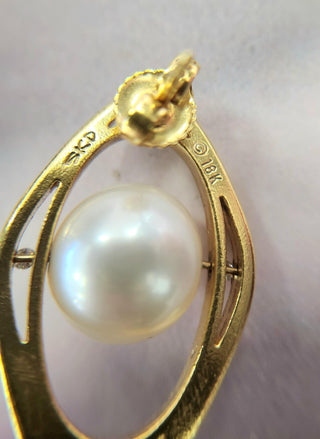 18K Gold Pearl & Diamond Stud Earrings by Scott Keating – Contemporary Fine Jewe