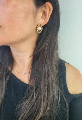 18K Gold Pearl & Diamond Stud Earrings by Scott Keating – Contemporary Fine Jewe