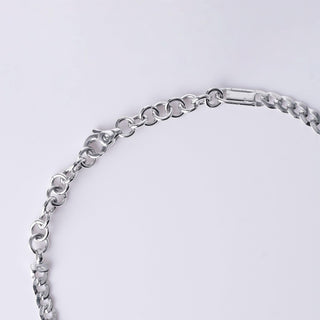 Emerald and Diamond Dangle Necklace on 18k White Gold Cuban Link Chain