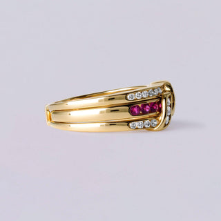 18K Ruby & Diamond Versatile Ring Band 18K Yellow Gold
