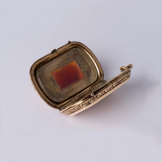 Antique Carnelian Cameo Locket Pendant Necklace – 14K Rose Gold, Circa 1880s