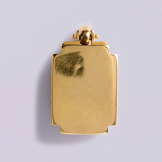 Victorian 18K Rose Gold Jet Cameo Locket Pendant Rose Cut Diamonds