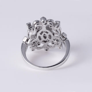 18K White Gold Australian Opal & Diamond Filigree Ring Filigree