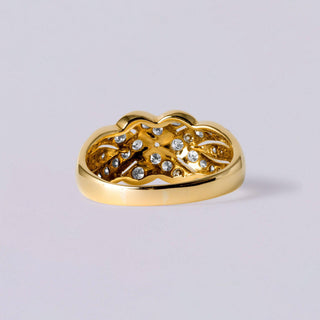 0.80 carat Diamond Love Knot Ring | Woven Design Band in 18K Gold