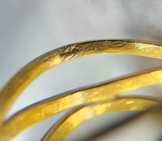 22K Yellow Gold Spiral Multi Layer Wide Wrap Statement Ring Band