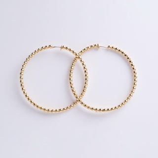 Bezel Set Diamond Hoops 1.40 Carats Inside Out Earrings 18K Yellow Gold