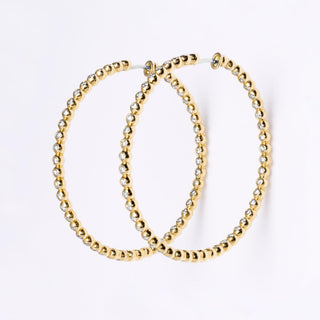 Bezel Set Diamond Hoops 1.40 Carats Inside Out Earrings 18K Yellow Gold