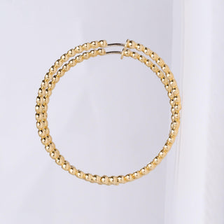Bezel Set Diamond Hoops 1.40 Carats Inside Out Earrings 18K Yellow Gold