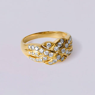 0.80 carat Diamond Love Knot Ring | Woven Design Band in 18K Gold