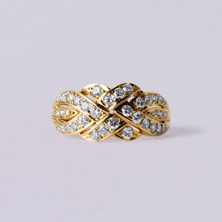 0.80 carat Diamond Love Knot Ring | Woven Design Band in 18K Gold