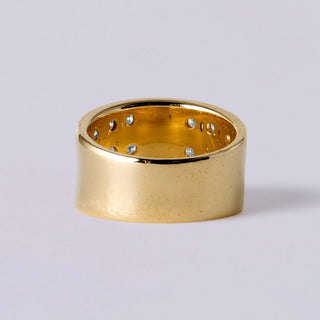 0.55ct Heart Shape Diamond Ring 14K Yellow Gold Wide Band Size 7