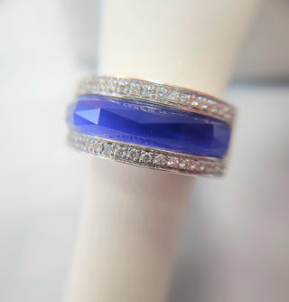 Stephen Webster 18K White Gold Vivid Blue Crystal Haze and Diamond Ring