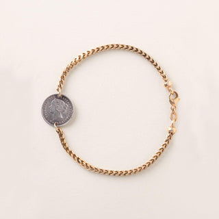 Vintage Victoria the Great Canadian Coin Charm Bracelet 9K Yellow Gold