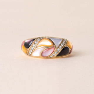 Kabana 14K Gold Mother of Pearl Mosaic & Diamond Accent Ring