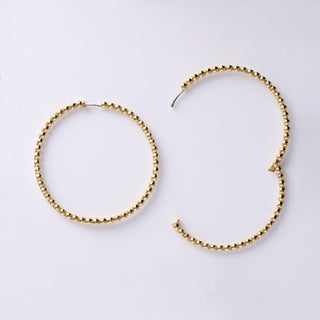 Bezel Set Diamond Hoops 1.40 Carats Inside Out Earrings 18K Yellow Gold