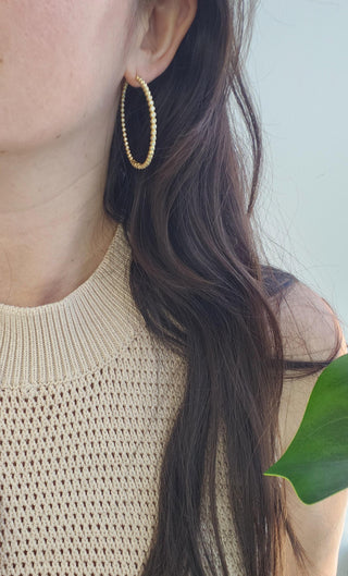 Bezel Set Diamond Hoops 1.40 Carats Inside Out Earrings 18K Yellow Gold