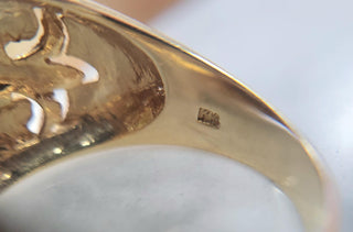 Fleur de Lis 2 Carat Yellow Sapphire and Diamond Statement Ring 14K Yellow Gold