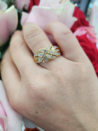 0.80 carat Diamond Love Knot Ring | Woven Design Band in 18K Gold