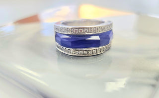 Stephen Webster 18K White Gold Vivid Blue Crystal Haze and Diamond Ring