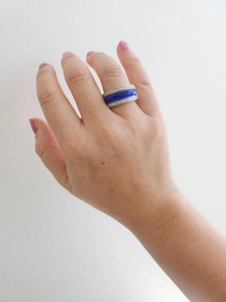 Stephen Webster 18K White Gold Vivid Blue Crystal Haze and Diamond Ring