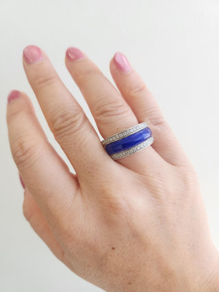 Stephen Webster 18K White Gold Vivid Blue Crystal Haze and Diamond Ring