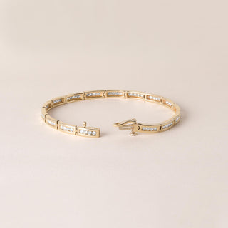 Classic 14K Gold 2 Carats Diamond Channel Set Tennis Bracelet Size 7.25 Inch