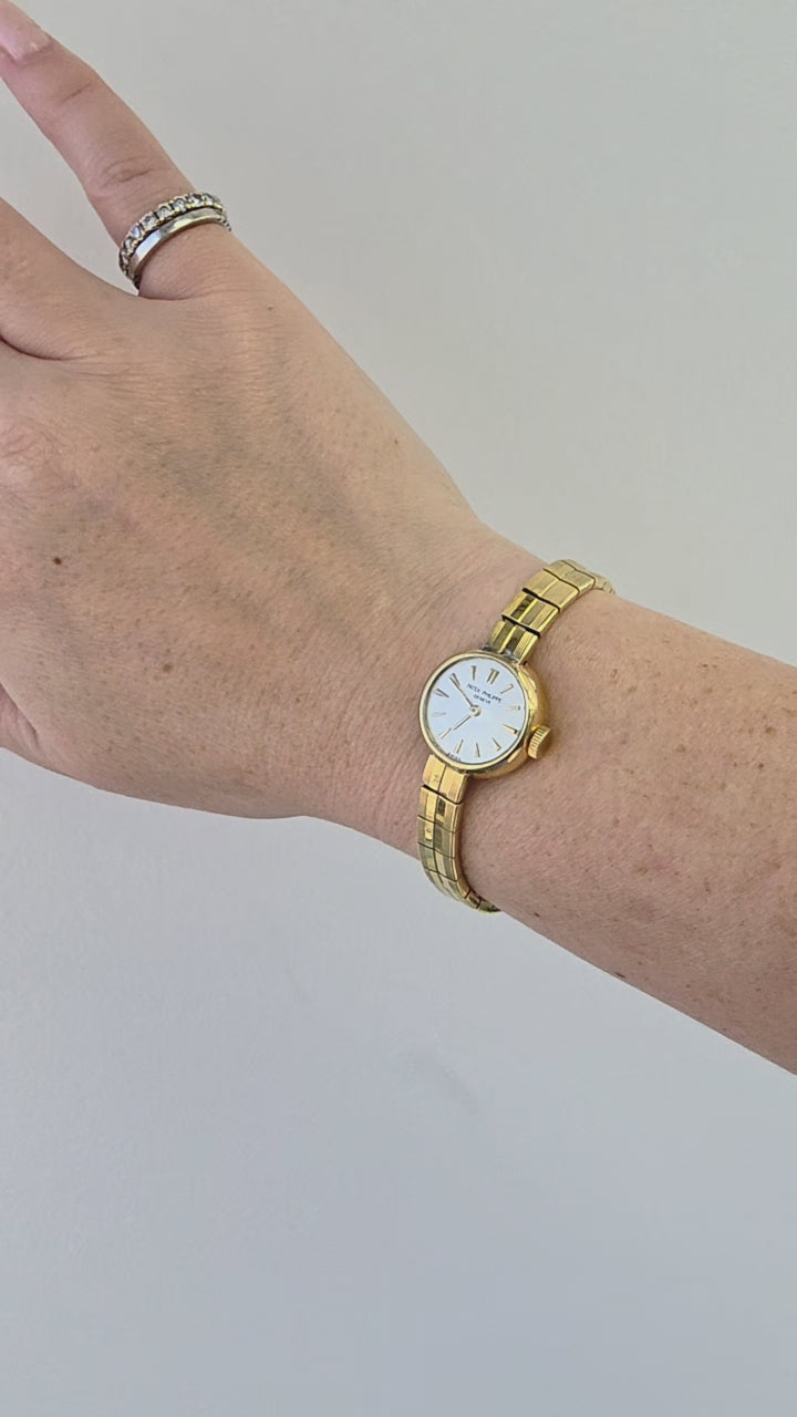 Patek Philippe Silver Satin Dial on 18K Gold Ref 3036