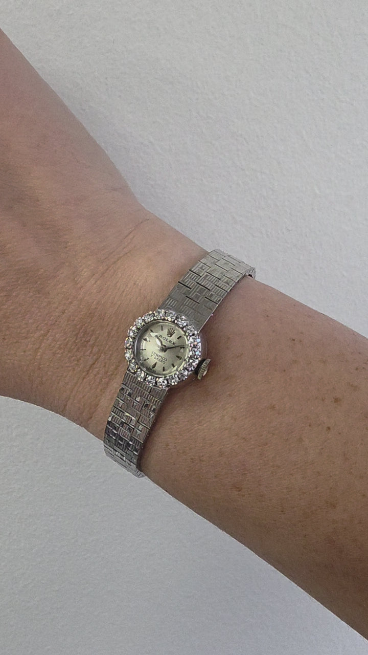 Vintage Ladies 18K Gold Rolex Serpico y Laino Diamond Watch