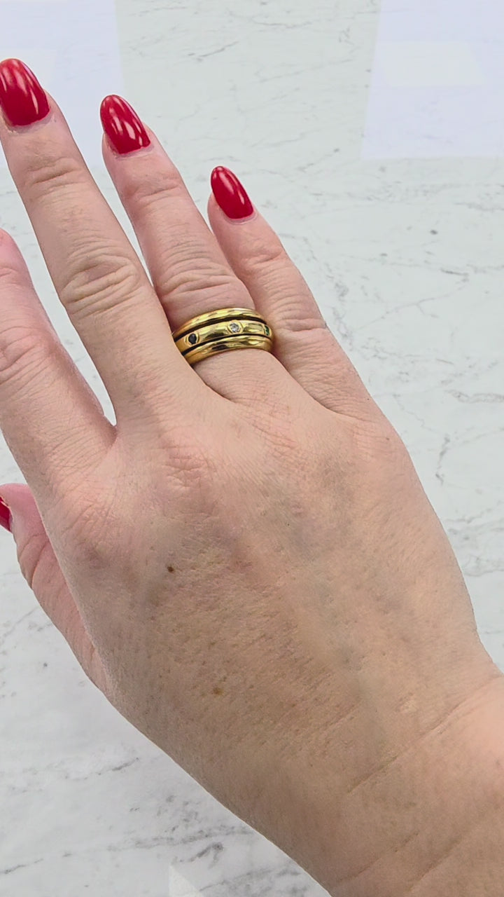 Piaget Possession 18K Gold Diamond and Gemstone Spinner Ring Band