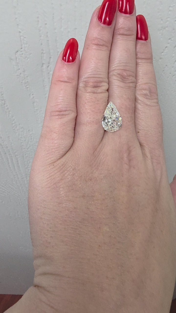 5.00 Carat Pear Shape H VS2 EGL USA Certified Loose Diamond