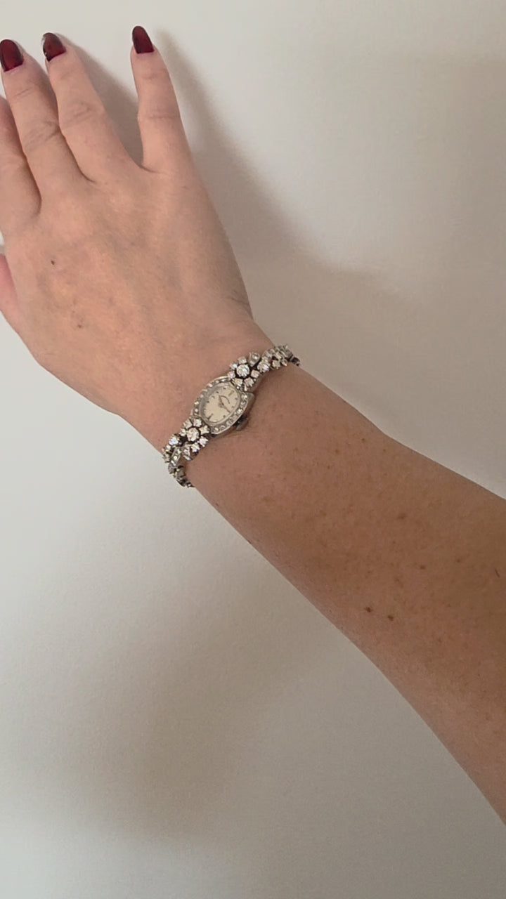 Vintage 14K Gold Hamilton 2 Carats Diamond Ladies Watch