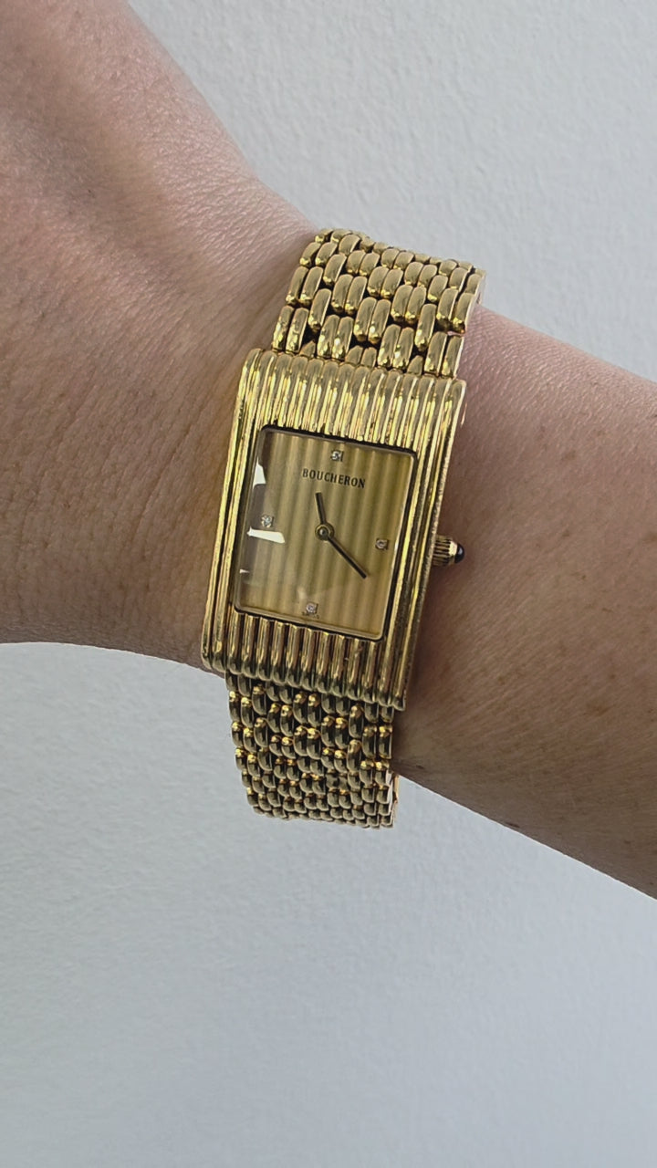 Vintage Boucheron Reflet 18K Gold Quartz Ladies Watch